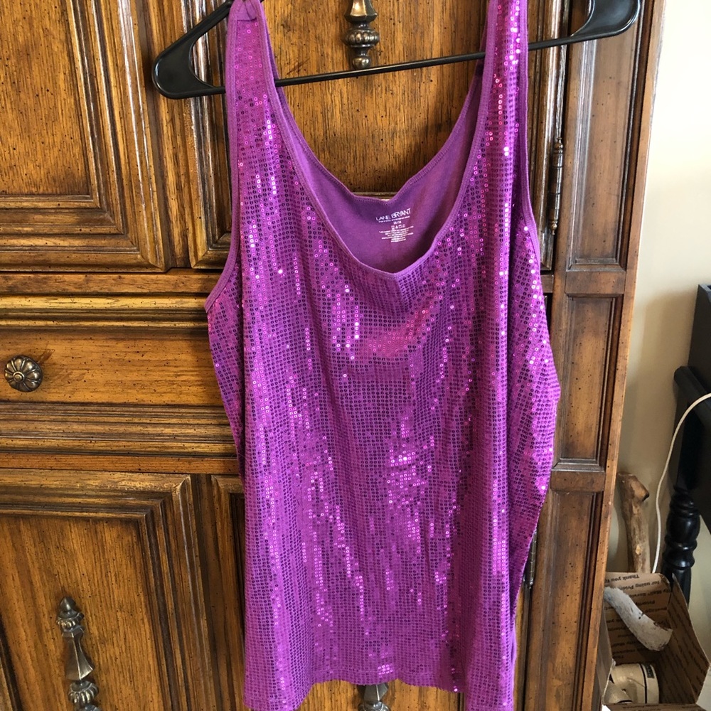 Lane Bryant Sequin Purple Tank Top- Plus Size 26/28